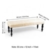 Cairo Sheesham Wood Accent 3 Seater Bench In Beige Sparkle Velvet