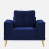 Nency Velvet 1 seater Sofa Navy Blue