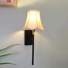 Devansh Metal Electric Wall Light in Black Colour with Off-white Shade Count of 1 Light