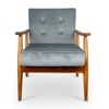 Armari Solid Wood Arm Chair in Grey Color