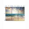 Truss Pcs Blue Beige Ocean Beach Sunset Printed Framed Canvas Wall Prints Set of 3 Multicolor Matte