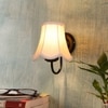 Devansh Black Wall Mounted Lamp With Off-White Cotton Shade