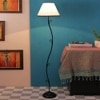 Gretta Multicolour Fabric Floor Lamp with Black Iron Base