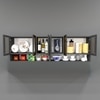 Aluminium Black Profile 6 Tinted Glass Handless Shutter  In Slate Grey Finish