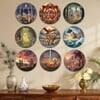 The Castle Decor Ramayan Wall Plates Set of 9 Spiritual Wall Art
