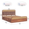 Yashvi Solid Wood Queen Size Hydrulic Storage Bed In Honey Oak Finish Brown 60x78 inch