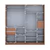 Loretta Engineered Wood 2 Sliding Door Wardrobe in Wheat Brown Walnut Finish