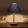 Devansh Blue Jute Table Lamp With Natural  Wood Base  & Steel Pipe (10X16.25 Inches)-37