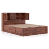 Cambry Queen Size Hydraulic Storage Bed With Headboard Storage In Honey Finish