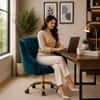 Doe Buck Clemence Modern Teal Tufted Velvet Office Chair