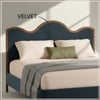 Solara Wave Luxe King Size Bed in velvet With Oak wood Frame & Hydraulic Storage