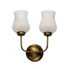 Devansh Metal Electric Wall Light in Gold Colour with White Shade Count of 2 Lights