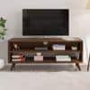 Leo Engineering Wood Floor Standing Tv Entertainment Unit In Brown Maple Finish