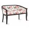 Florence Loveseat 2 Seater In Mahogany Finish With Caramine Cassia Red Floral Print Colour