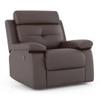 Raphael Leatherette One Seater Manual Recliner in Brown Colour