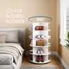 360° Rotating Shoe Rack 5-Tier in White – Modern Revolving Shoe Storage Stand