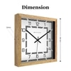Geometric Square Wooden Wall Clock with Minimal Numeric Dial