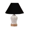 Devansh Conical Black Cotton Shade Lamp With Wood & Mosaic Glass Base For Decoration/Office/Home/Gifting/Study For Decoration/Office/Home/Gifting/Study -(10X10X14.5) Inches -A