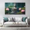 The Castle Decor Lord Buddha Meditation Wall Art Framed Painting 27x48 Inch (Style 2)