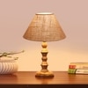 Devansh Beige Jute Table Lamp With  Wood Natural Base(10X10X16) Inches)-34