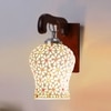 Devansh Solid Wood Electric Wall Light in Brown Colour with Multi Shade Count of 1 Light