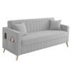 Convil Velvet 3 Seater Sofa in Grey Color