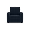 Apollo Compact High Back 1 Seater Fabric Sofa in Sea Port Blue Velvet Colour