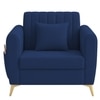 Daraco Velvet 1 Seater Sofa in Navy Blue Color