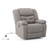 Theo Single Seater Motorized Recliner In Taupe Grey Fabric