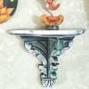 Multishade Colour Solid Wood Handcarved Navya Rajat Floating Wall Shelf with distres finish by DisooFashions