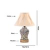 Devansh Off-White Cotton Shade Curtain  Lamp With Wood & Mosaic Glass Base For Decoration/Office/Home/Gifting/Study For Decoration/Office/Home/Gifting/Study