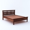 Medhasvini Solid Wood Queen Size Non Storage Bed In Teak Finish