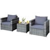 Carry Bird Wicker Patio Furniture Outdoor Balcony Chairs In Grey Colour