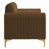 Veniza Velvet 2 Seater Sofa In Brown Colour
