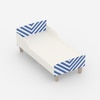 Minimalist Kids Toddler Bed in White and Blue Stripes