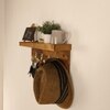 Baxter Wooden Wall Shelf Organiser With Key Holders