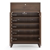 Webster 15 Pair Shoe Rack With Drawer in Classic Walnut Finish