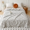 Liv White & Green Floral Cotton Comforter Double Bed 300 Gsm
