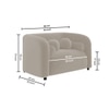 Homro Velvet 1 Seater Sofa in Cream Colour