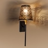 Devansh Metal Electric Wall Light in Black Colour with Black Shade Count of 1 Light