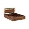 Sunburst Solid Wood Queen  Size Bed With Box Storage (Provincial Teak Finish)