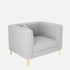 Texude Velvet 1 Seater Sofa in Grey Colour