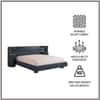 Regalis Block-Leg Panel King Size Bed in Velvet With Oak wood Frame & Hydraulic Storage