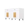 Hexa Red Multipurpose Storage Cabinet With 2 Drawer 4 Door in Frosty White Colour