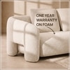 Urbanopulence  Wood 3 Seater With Upholstery Non Storage Sofa In White Colour