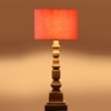 Devansh Orange Cotton Table Lamp With  Wood Natural Base (7X7X21.25 Inches)-5