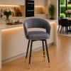 Doe Buck Mixoy Velvet Bar Stool in Emerald Grey Colour with Gold Accents