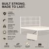 Sheen Metal Non Storage Queen Bed in Glossy Ivory Finish