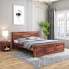 Stainfleld Solid Wood Queen  Size Bed Without Storage (Teak Finish)