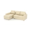 Apollo Compact Sofa (Colour : Cream, Cushion : Hard, Seating Capacity : Left Aligned 2 Seater + Left Aligned Chaise + Ottoman)